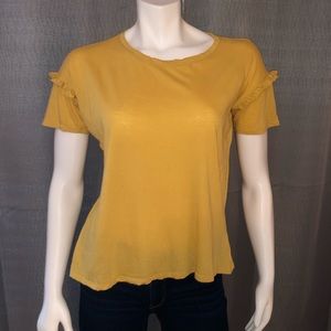 Boutique yellow ruffle blouse